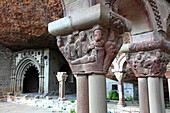 Spain,Aragon,Province of Huesca,Jaca,San Juan de la Pena monastery,the cloister
