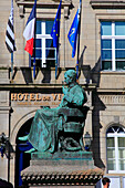 Frankreich,Bretagne,Departement Finistere (29),Quimper,Laennec-Statue