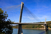 France,Brittany,Finistere department (29),Plougastel peninsula,Terenez bridge on aulne river (between Argol and Rosnoen)