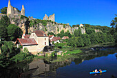 France,Nouvelle Aquitaine,Vienne department,Angles sur l'Anglin,the fortress,the mill,and l'Anglin river