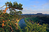 Deutschland,Sachsen,Sächsische Schweiz,Sandsteinfelsen. Elbe