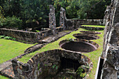 Britisch-Westindien, St. Kitts und Nevis, St. Kitts. Wingfield Estate Zuckerplantage Ruinen