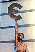 Europa,Belgien,Brüssel,Europäisches Parlament. Euro-Statue