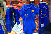 Europe,Belgium,Brussels,Items with the colors of the European flag in a shop