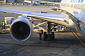 United airlines,Flugzeug,vorbereitetes Flugzeug