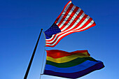 USA and gay flags