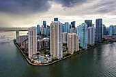 Usa,Florida,Miami. Man-made island Brickell Key. Biscayne Bay