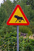Europe,Scandinavia,Sweden. Moose sign