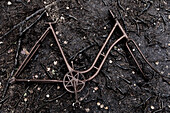 Europe,Scandinavia,Sweden,rusty bicycle frame