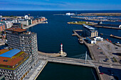 Europe,Scandinavia,Sweden. Skania. Malmoe. Inre Hamnen harbour. Malmo lighthouse