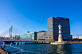 Europe,Scandinavia,Sweden. Skania. Malmoe. Inre Hamnen harbour. Malmo lighthouse