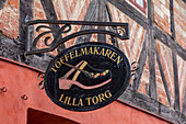 Europe,Scandinavia,Sweden. Skania. Malmoe. Old town.  Lilla torg. Clog store