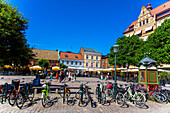 Europe,Scandinavia,Sweden. Skania. Malmoe. Old town. Telephone booth. Lilla torg Square