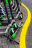 Storage of electric scooters.
