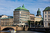 Europe,Scandinavia,Sweden. Goeteborg. Stora Hamn Canal. Gothenburg Cathedral,Protestant Church
