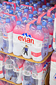 supermarket. Mineral water Evian