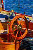 Europe,Scandinavia,Sweden. Stockholm. Old rig,steering wheel and compass
