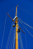 Europe,Scandinavia,Sweden. Stockholm. Old rigging,sailor ion the mast