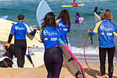 Europe,Spain,Canaria,Fuerteventura. Surf. Collective lesson