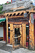 Chile,Lake District,Puerto Montt,Angelmo,restaurant,entrance,door,