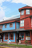 Chile,Lake District,Puerto Varas,street scene,traditional architecture,