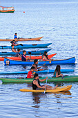 Chile,Lake District,Puerto Varas,Lake Llanquihue,kayaks,people,