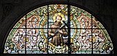 Chile,Santiago,Cathedral,interior,stained glass window,