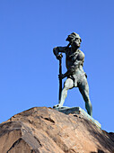 Chile,Santiago,Cerro Santa Lucia,statue of Caupolican,mapuche warrior,