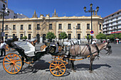 Spanien,Andalusien,Sevilla,Avenida Constitucion,Pferdekutschen