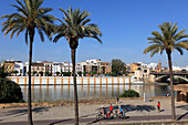 Spanien,Andalusien,Sevilla,Guadalquivir Fluss,Promenade,Menschen