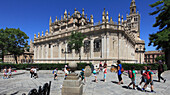 Spain,Andalusia,Sevilla,Cathedral,Plaza del Triunfo,people