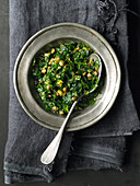 Salsa verde with capers and herbs