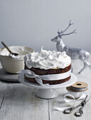 Christmas cake with meringue topping