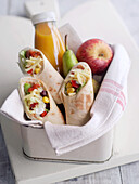 Wraps with vegetables and cheese