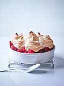 Raspberry and meringue tart