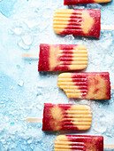 Peach and raspberry ice lolly