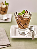 Chocolate mousse with cream