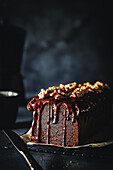 Chocolate cake with walnuts