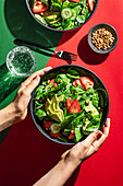 Spinach salad with strawberries and avocado