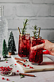 Pomegranate and rosemary drink