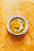 Lentil dal with yoghurt