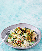 Chicken casserole with peas and courgettes