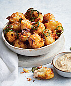 Leek and potato ‘gems’ with dip