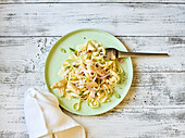 Tagliatelle and asparagus salad