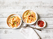 Pasta salad with prawns