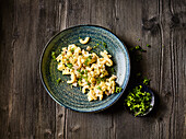 Pasta salad with sausage and parsley