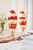 No-bake strawberry cheesecake sundaes