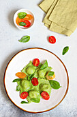 Rucola-Ravioli mit Ziegenkäse-Parmesan-Füllung