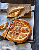 Flatbread with sesame seeds