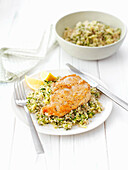 Chicken with lemon and courgette couscous